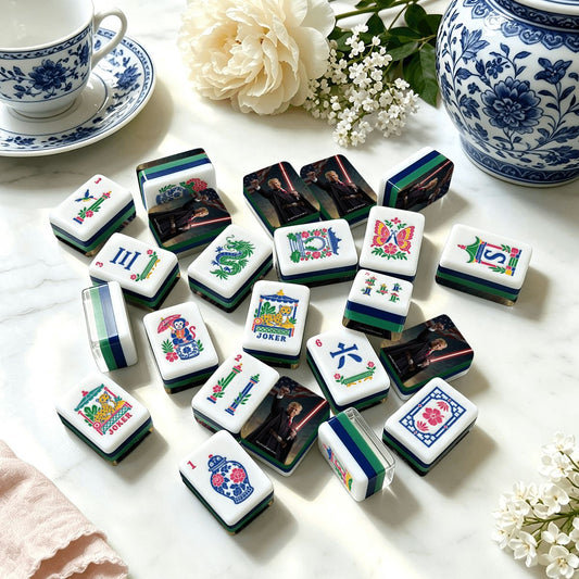 Donald Trump Light Saber Chinoiserie Chic American Mahjong Tiles