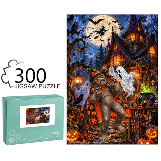 Bigfoot Halloween 300pcs Wooden Vertical Jigsaw Puzzle