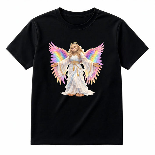 Bigfoot Sasquatch Rainbow Angel, Unisex Gildan 5000 Cotton T