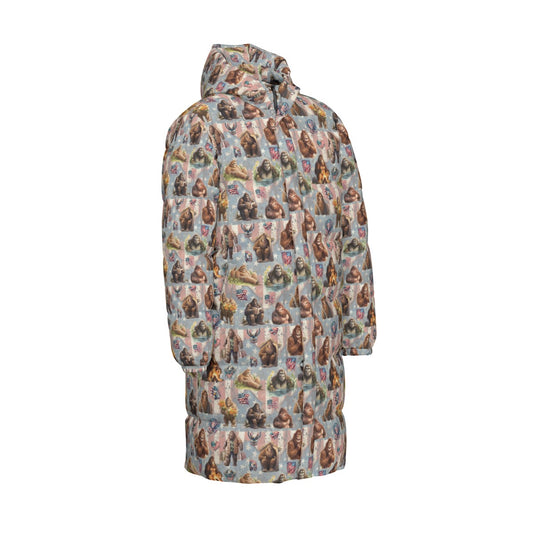 20 Bigfoot / Sasquatch Designs, Long Down Jacket / Coat