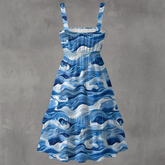 Unicorn on Swirls, Print Women‘s Ruffle Hem Dress