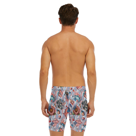 8 Patriotic Designs, Men’s Long Boxer Briefs