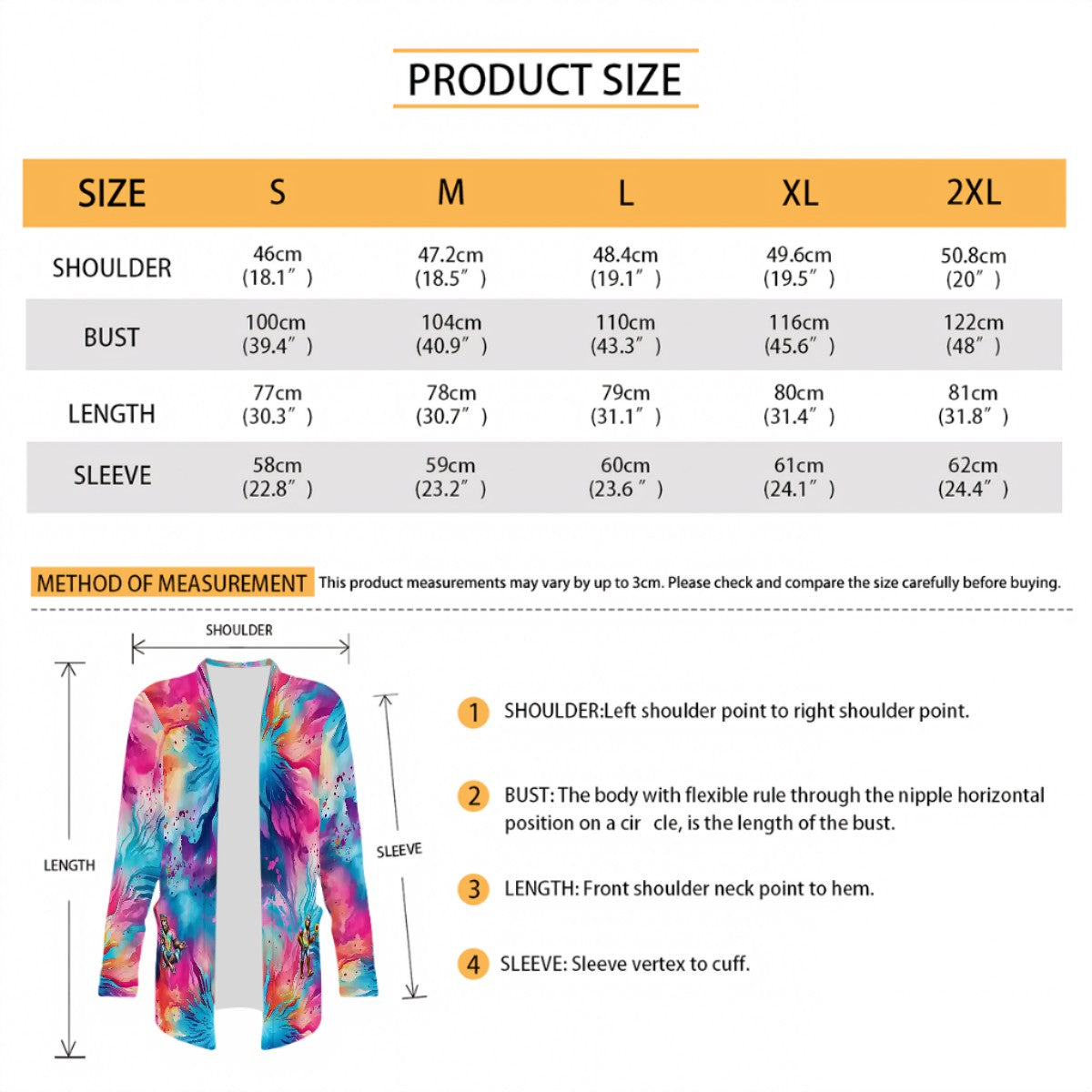 Hippie Tie Dye Bigfoot Sasquatch, Women's Long-Sleeved Cardigan