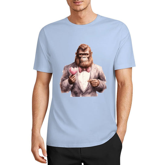 Bigfoot - Sasquatch Valentine Short Sleeve Cotton T-Shirt