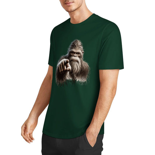 Bigfoot - Sasquatch Pointing Short Sleeve Cotton T-Shirt