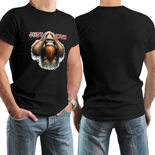 Sasquatch / Bigfoot "just Wow", Cotton Short Sleeve T-shirt