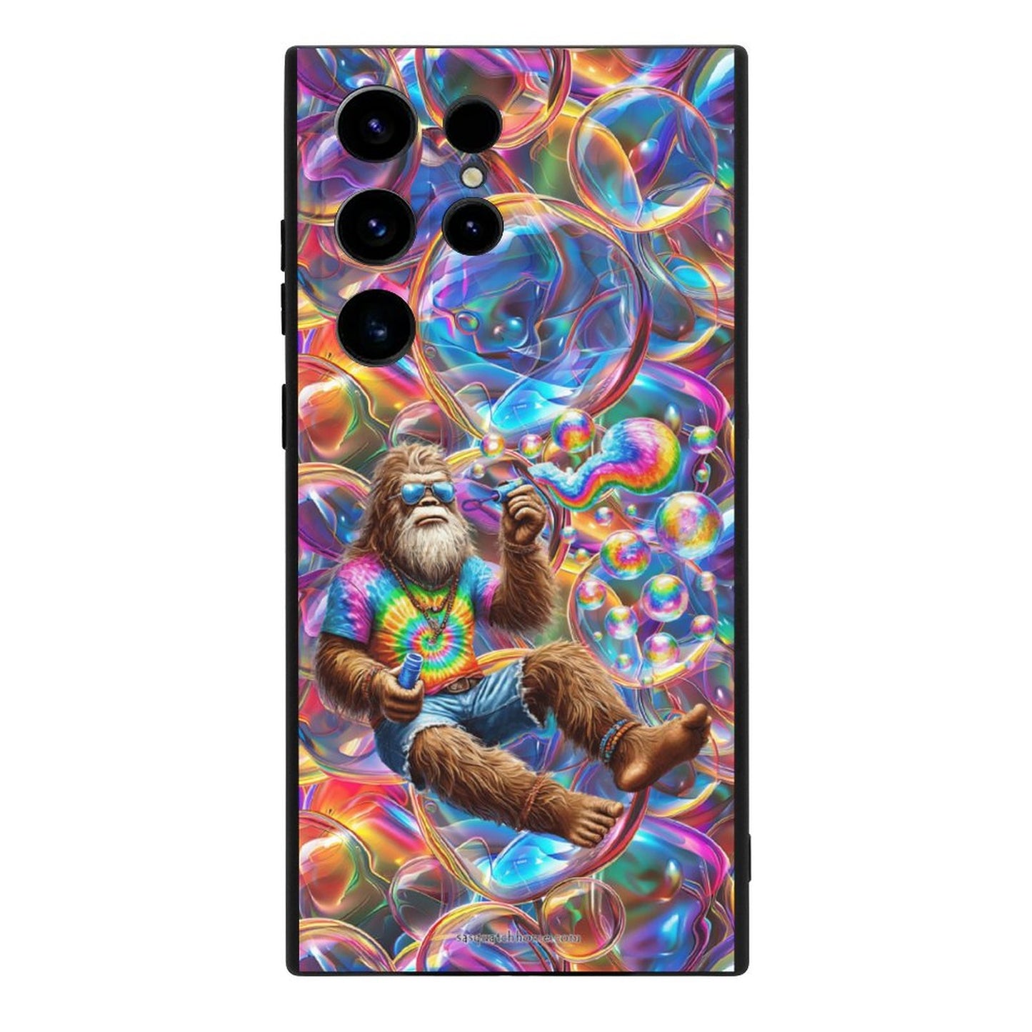 Hippie Bigfoot / Sasquatch Blowing Bubbles, Samsung S23 Series TPU Cell Phone Case