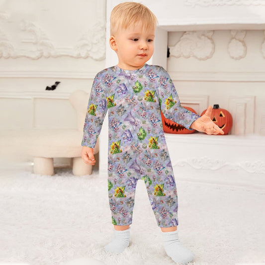 6 Fairy Designs, Long Sleeve Baby / Toddler Romper, Faux Cotton