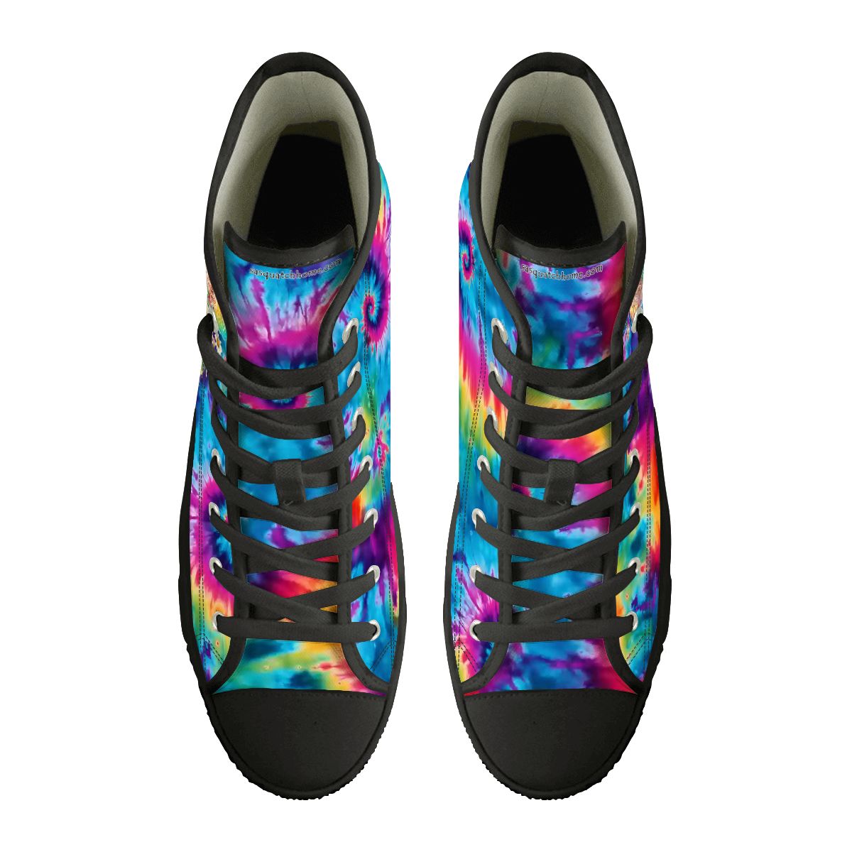Fairies on Tie Dye, Women's High Top Canvas Shoes