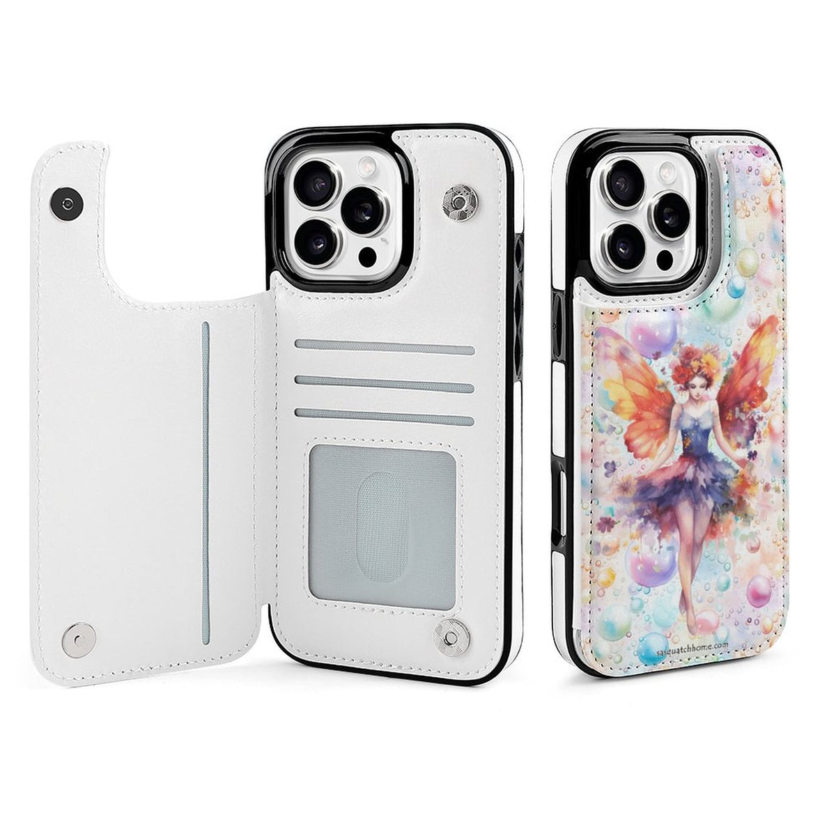 Fairy on Bubbles, iPhone 16 Faux Leather Wallet Case