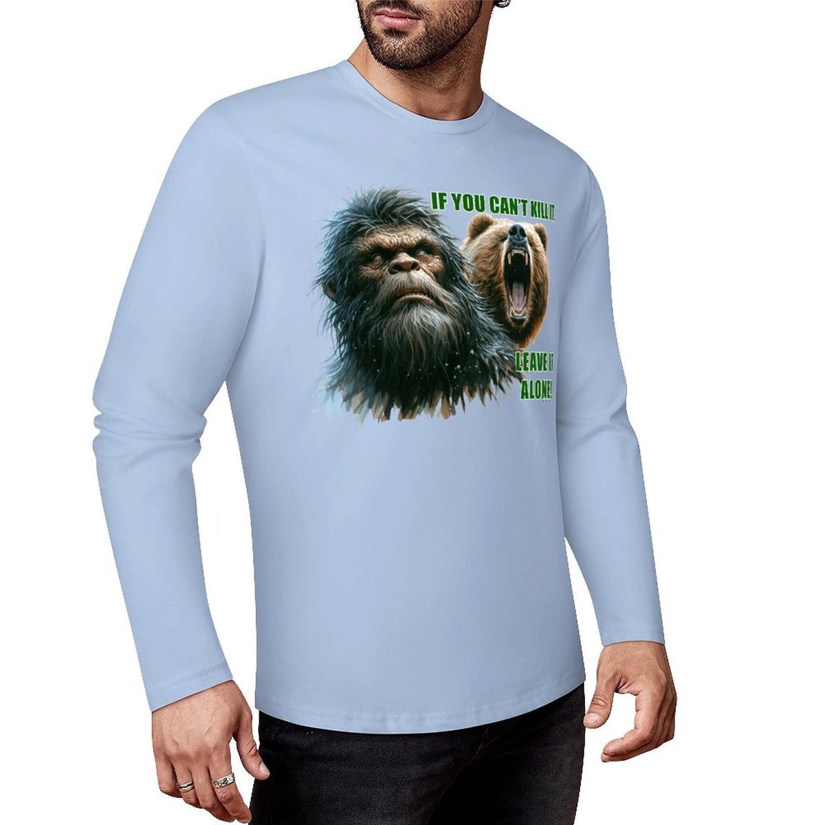 Bigfoot - Sasquatch "If you can't kill it", Cotton Unisex Long Sleeve T-shirt