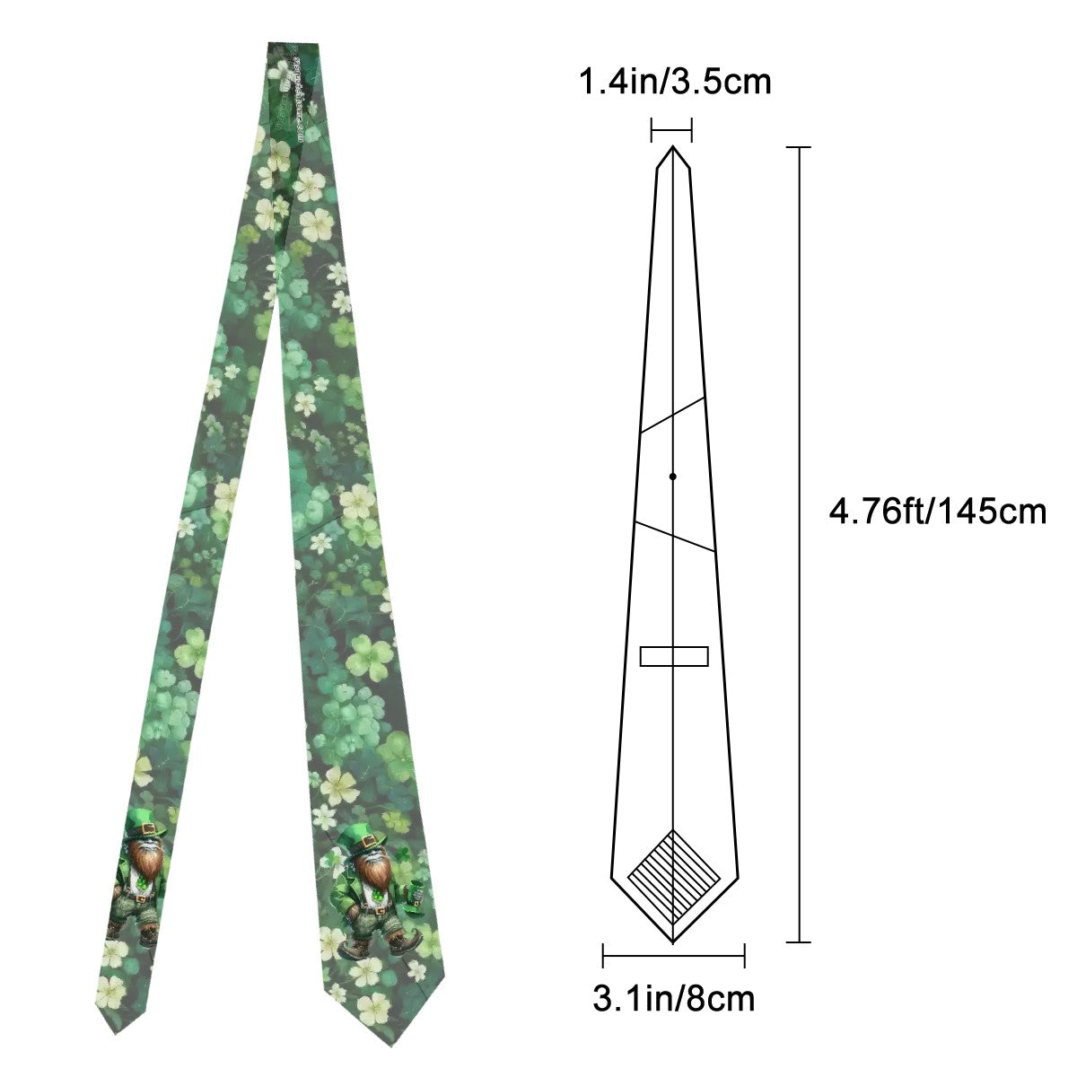 Bigfoot, Sasquatch St. Patrick, Silky Polyester Dapper Neck Tie