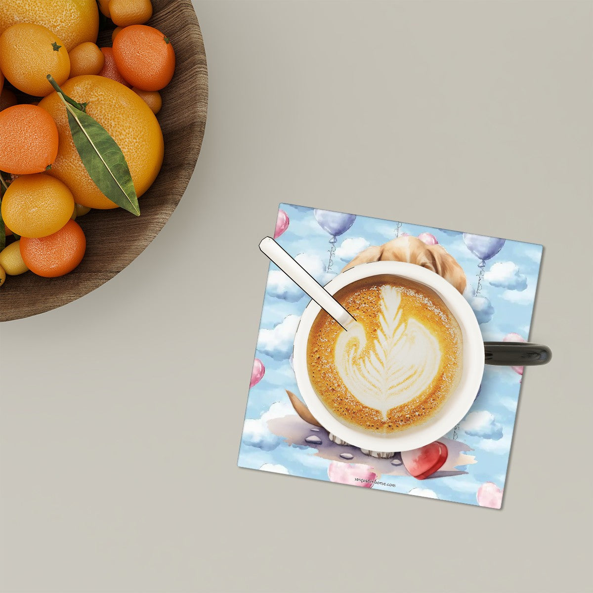Puppy Love Theme, 6 Ceramic Coasters w metal stand