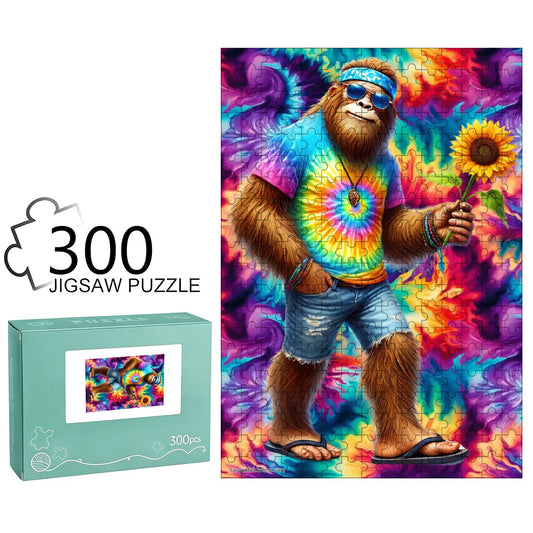 Hippie Sasquatch 300pcs Wooden Vertical Jigsaw Puzzle