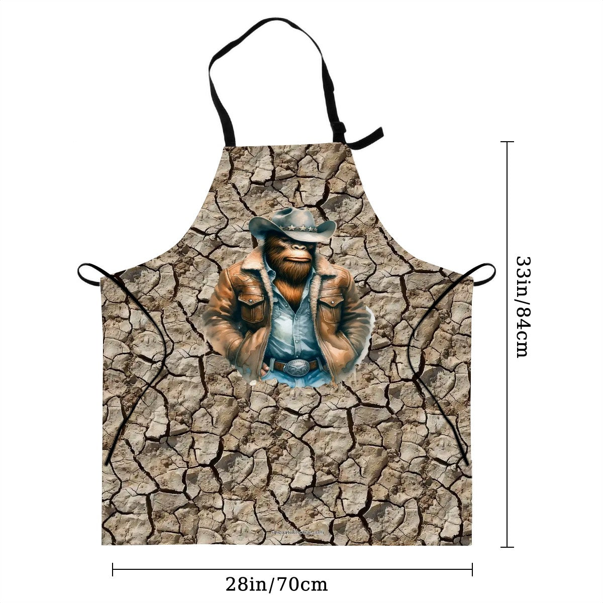 Cowboy Bigfoot, Sasquatch, Waterproof Apron with Pockets