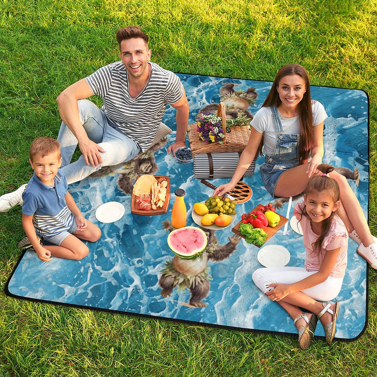 Hula Beach Sasquatch Zipper Foldable Picnic Mat- 79"x79"/200x200cm