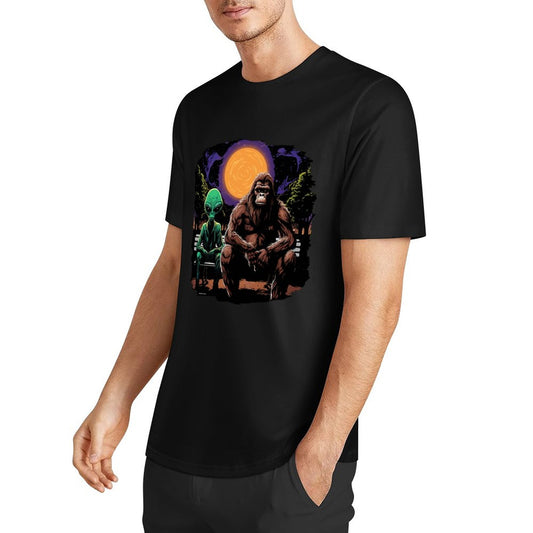 Bigfoot - Sasquatch & Alien Short Sleeve Cotton T-Shirt