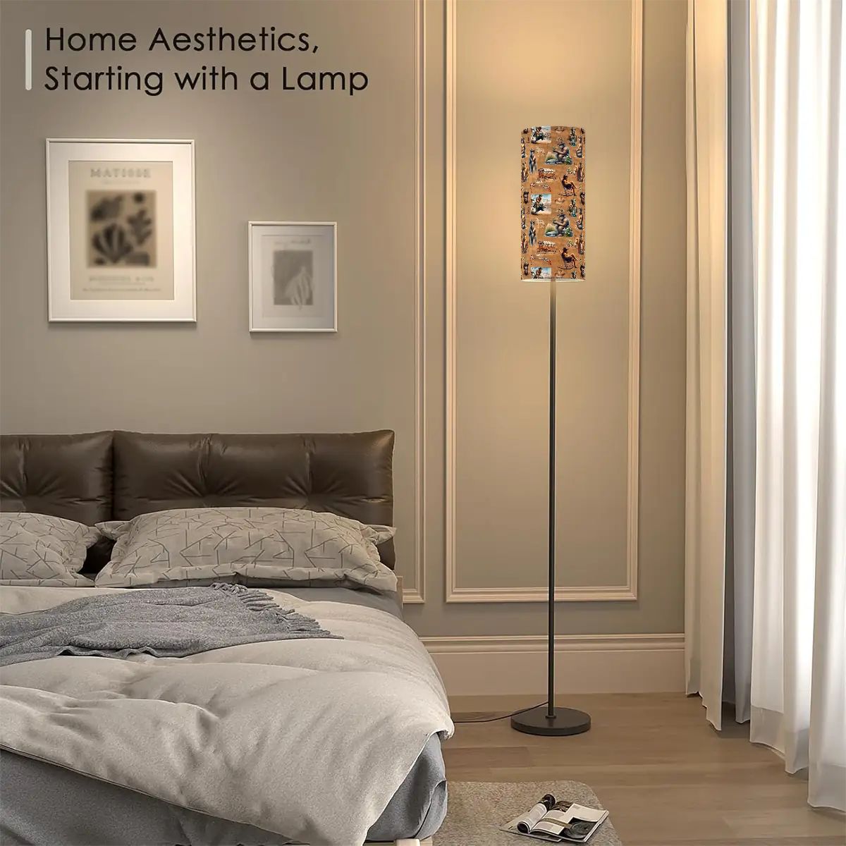 21 Bigfoot Sasquatch Designs, Floor Lamp Modern Standing Lamp (Made in USA)
