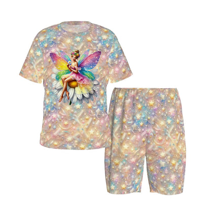 Children’s 2 Piece Short Pajama Set, Rainbow Fairy