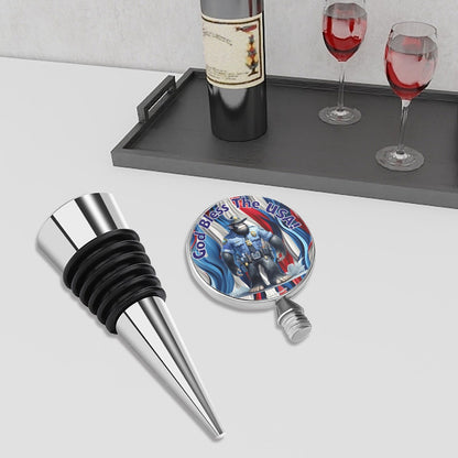 Bigfoot / Sasquatch Police Officer "God bless..", Wine Bottle Stopper