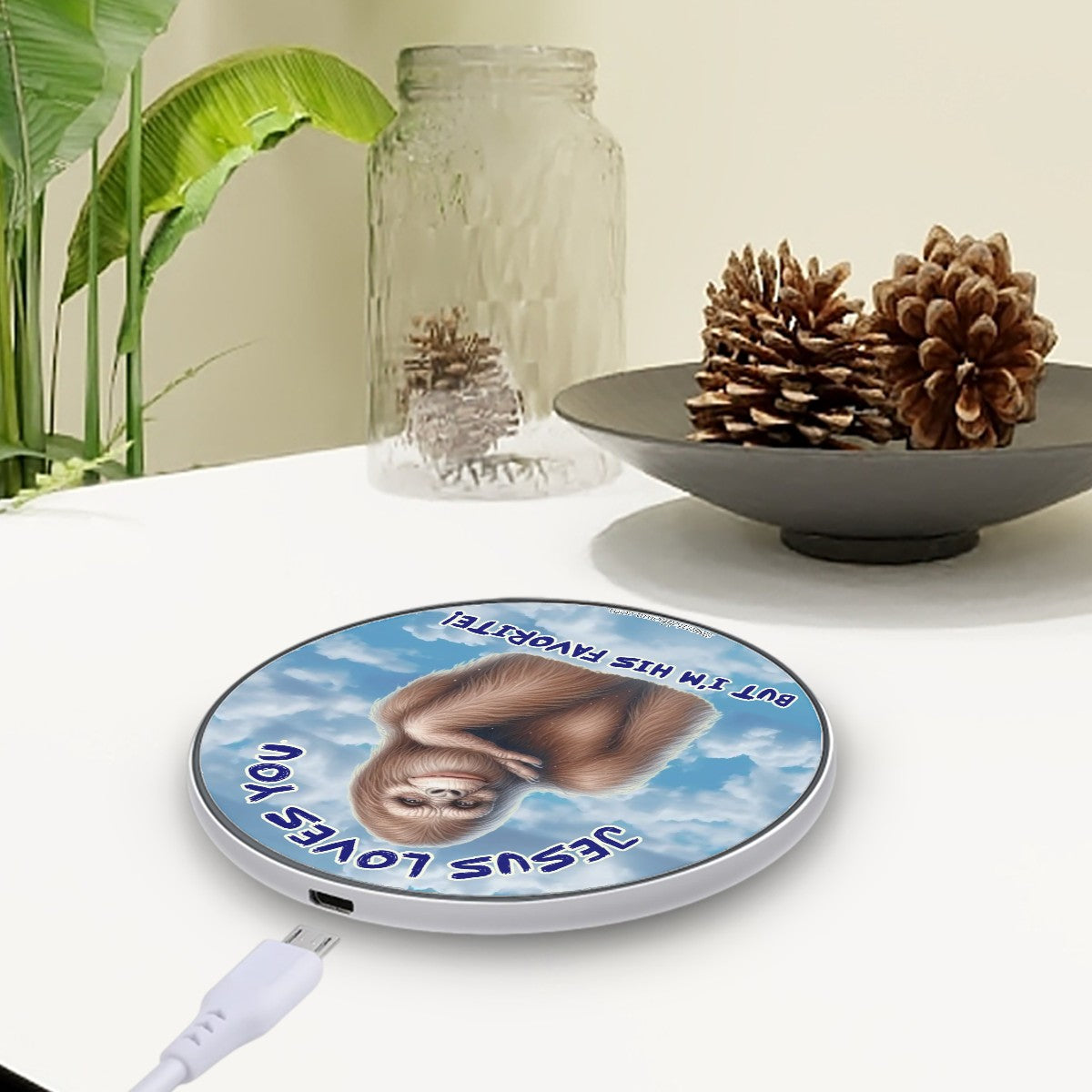 "Jesus Loves You..." Wireless Charger, Bigfoot, Sasquatch