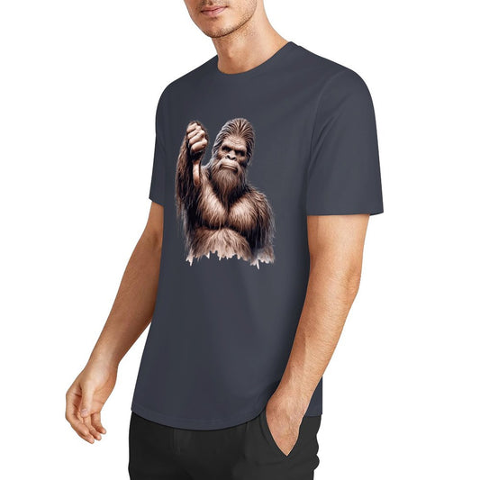 Bigfoot - Sasquatch Thumb Down Short Sleeve Cotton T-Shirt