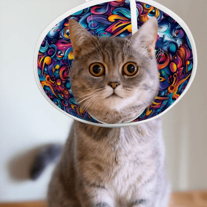 Psychedelic Collage, Pet Elizabethan, Pet Medical Collar