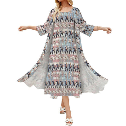 10 Donald Trump Designs, Women’s Long Dress with Cardigan