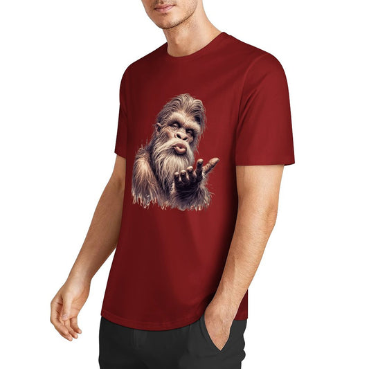 Bigfoot - Sasquatch Blowing Kiss Short Sleeve Cotton T-Shirt