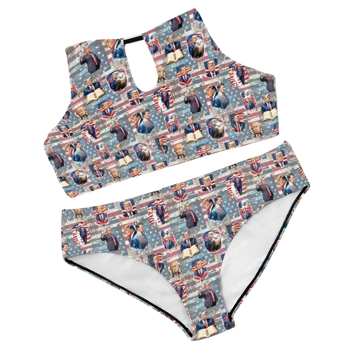 20 Donald Trump Designs, Plus Size High-Waisted Bikini Customized Services