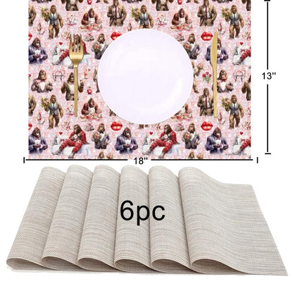 Sasquatch Awesome/Mythical Themed Table Runner, Placemats Set 7 Pieces