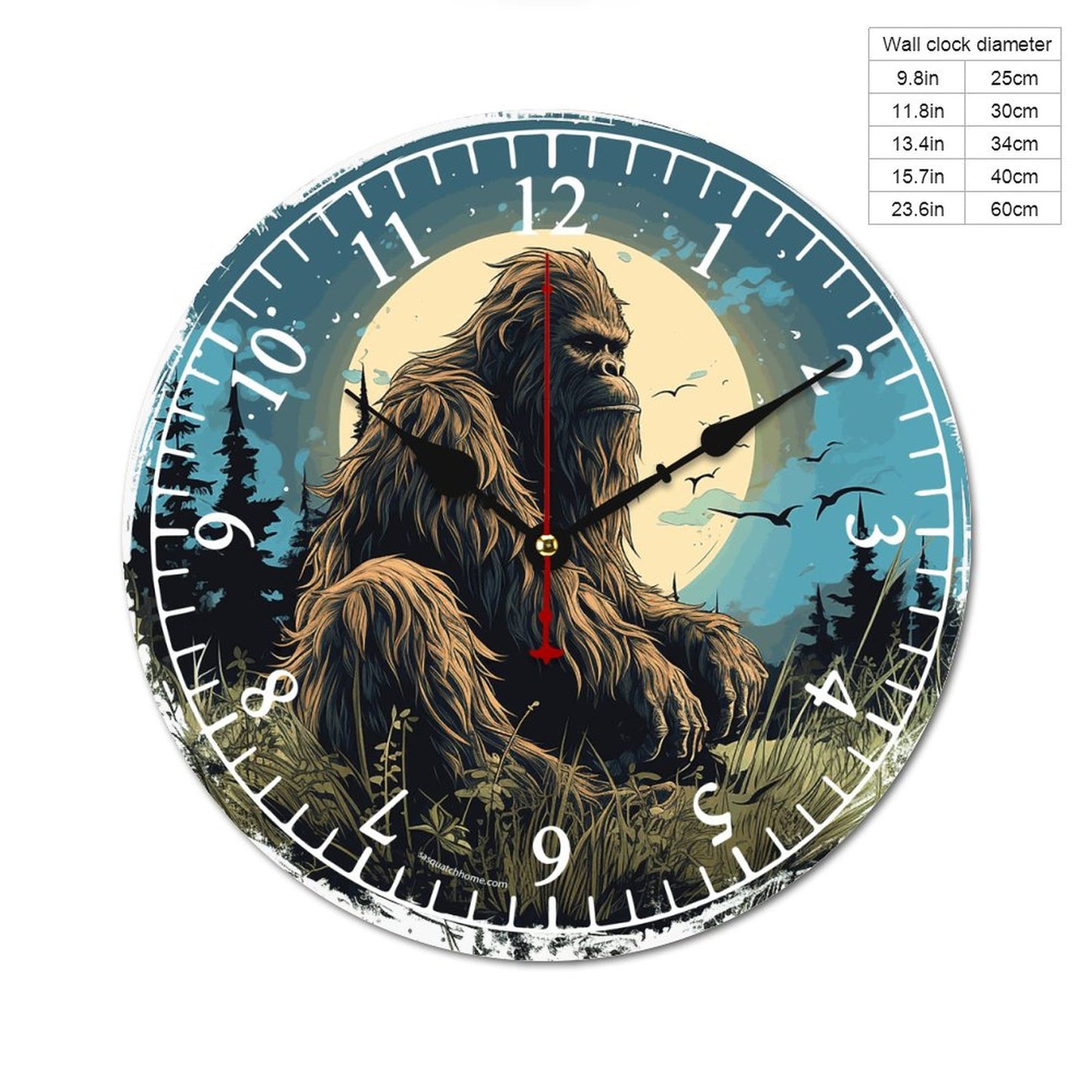 Sasquatch Wooden Wall Clock- Made in USA