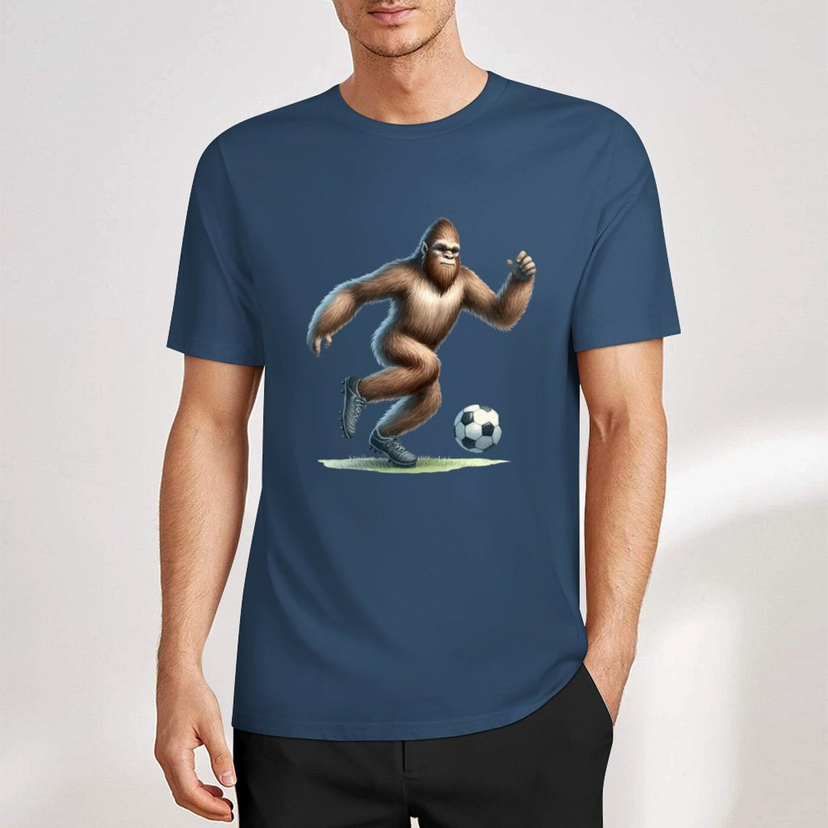 Bigfoot - Sasquatch Soccer (football) Short Sleeve Cotton T-Shirt