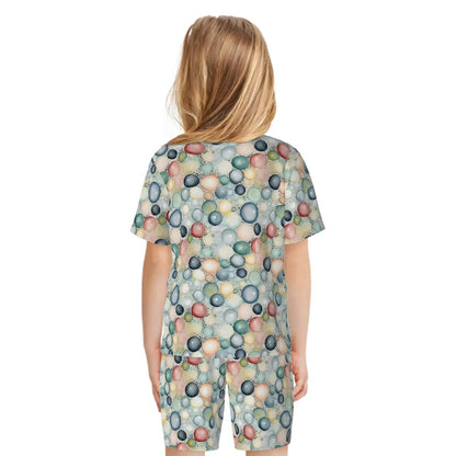 Children’s 2 Piece Short Pajama Set - Puppies eating Ice Cream