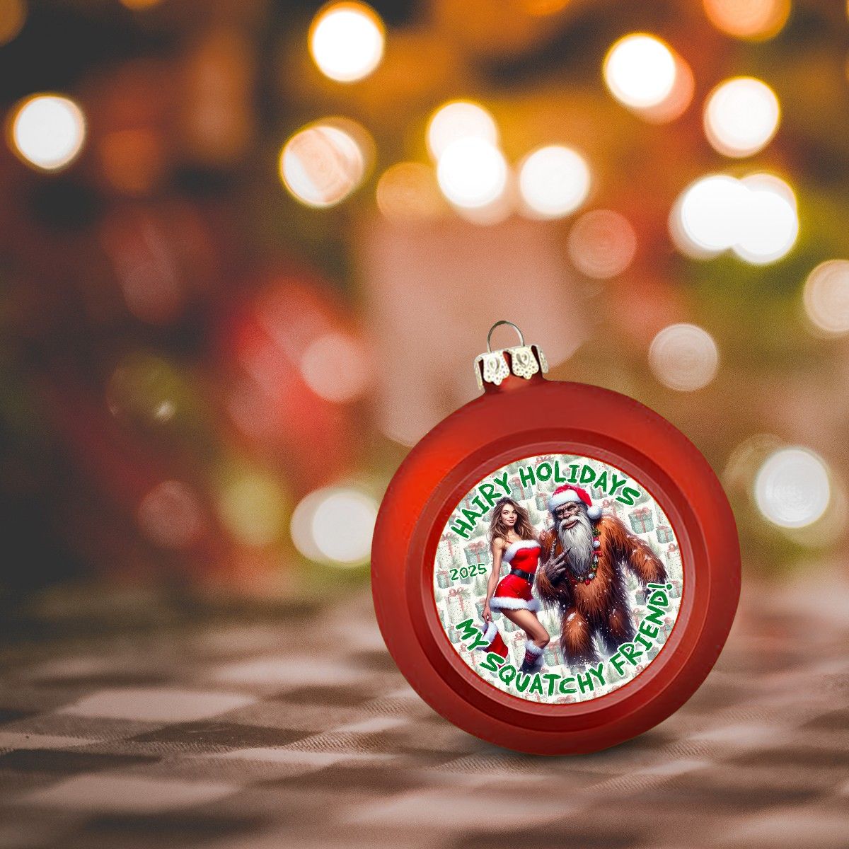 Sexy Sasquatch Gal, Christmas Ball Ornaments