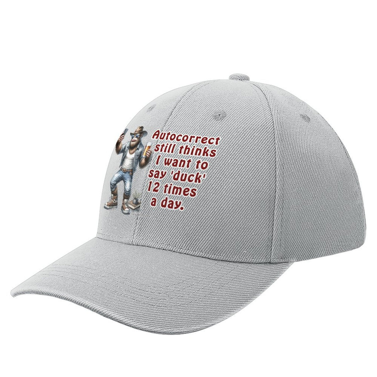“Sarcastic Sasquatch” Series Polyester Baseball Caps – “Autocorrect still thinks…”