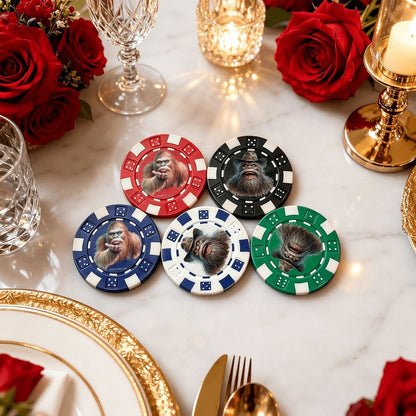 Sasquatch Blow Kiss 10 Piece Poker Chips Set