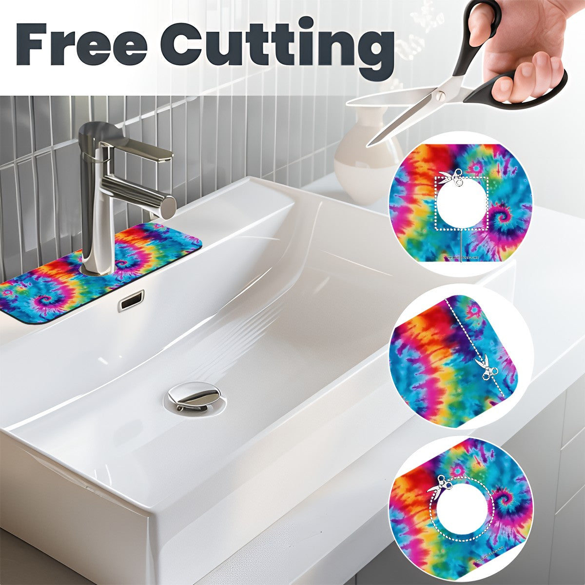 19 Tie Dye Designs, Faucet Mat