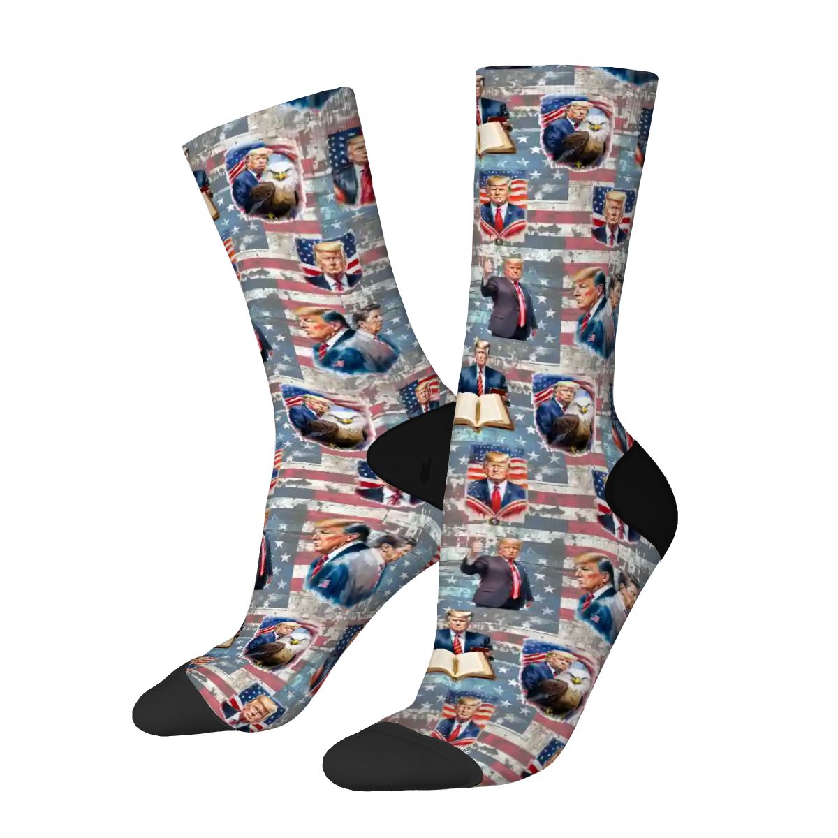 Donald Trump, MAGA, 19 Designs - Polyester Crew Socks, MAGA Socks, Patriotic Socks, Ankle Socks