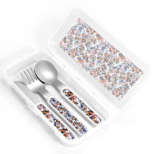 8 Patriot Designs, Animals, Kids Cutlery Set Straight Handle