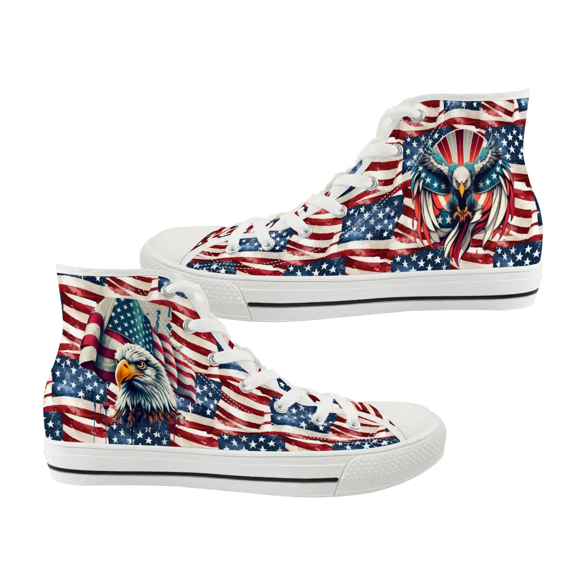 Patriot Eagles, Women's High Top Canvas Shoes