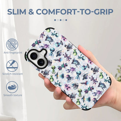 6 Alien Designs, Microfiber iPhone 16 Cases