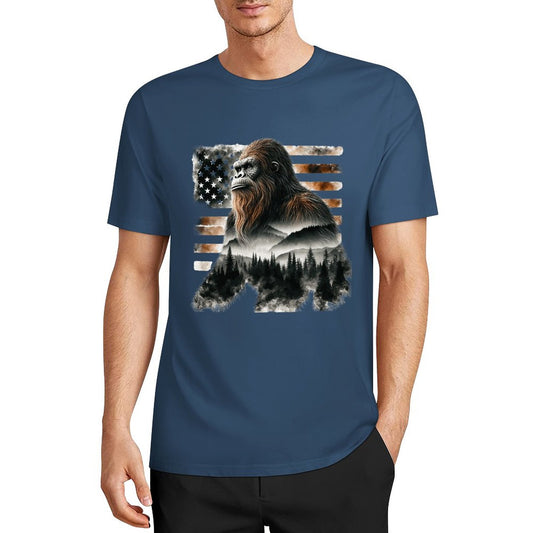 Bigfoot - Sasquatch Scenery Short Sleeve Cotton T-Shirt