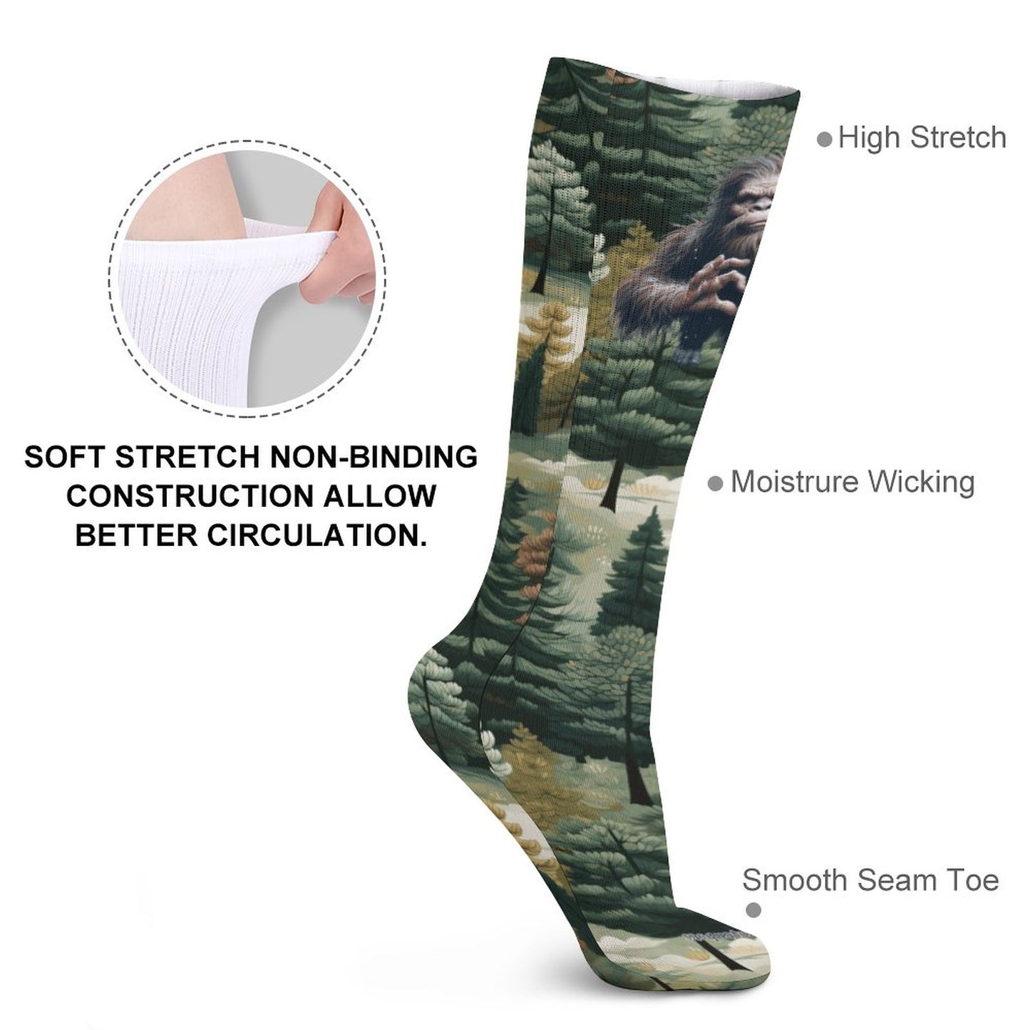 Bigfoot / Sasquatch LOVE, 15.5 Inch Tube Socks