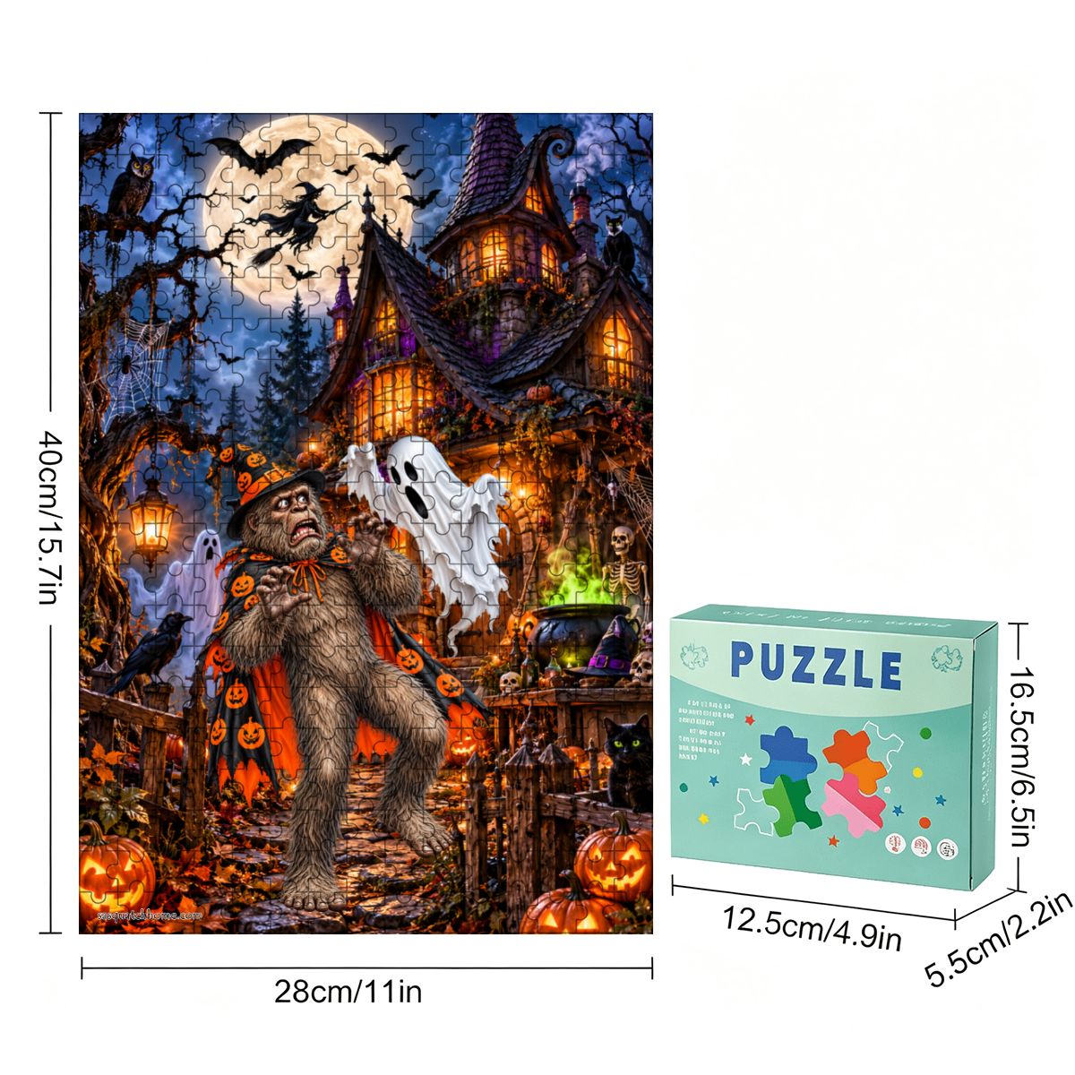 Bigfoot Halloween 300pcs Wooden Vertical Jigsaw Puzzle
