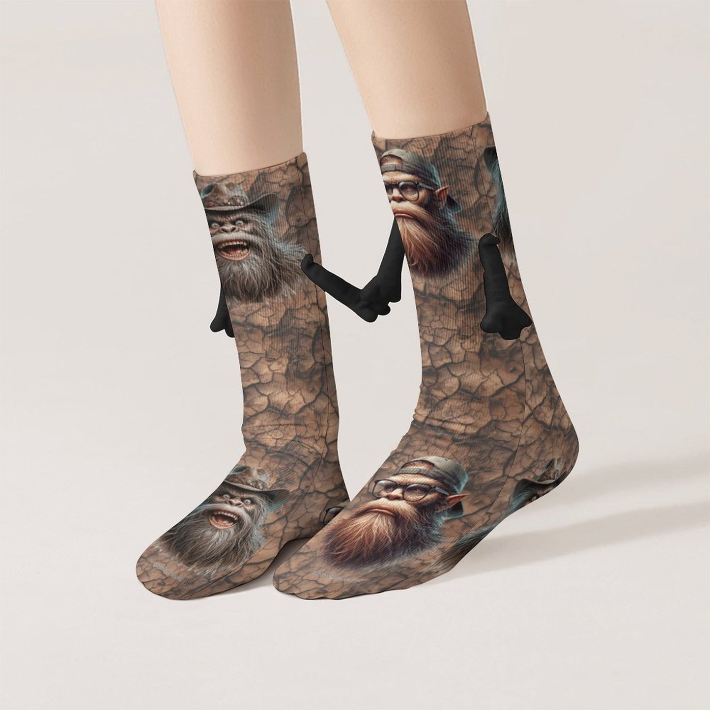 Bigfoot Magnetic Holding Hands Funny Socks – PERSONALIZE FREE