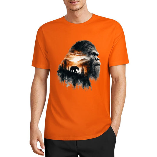 Bigfoot - Sasquatch Scenery Short Sleeve Cotton T-Shirt