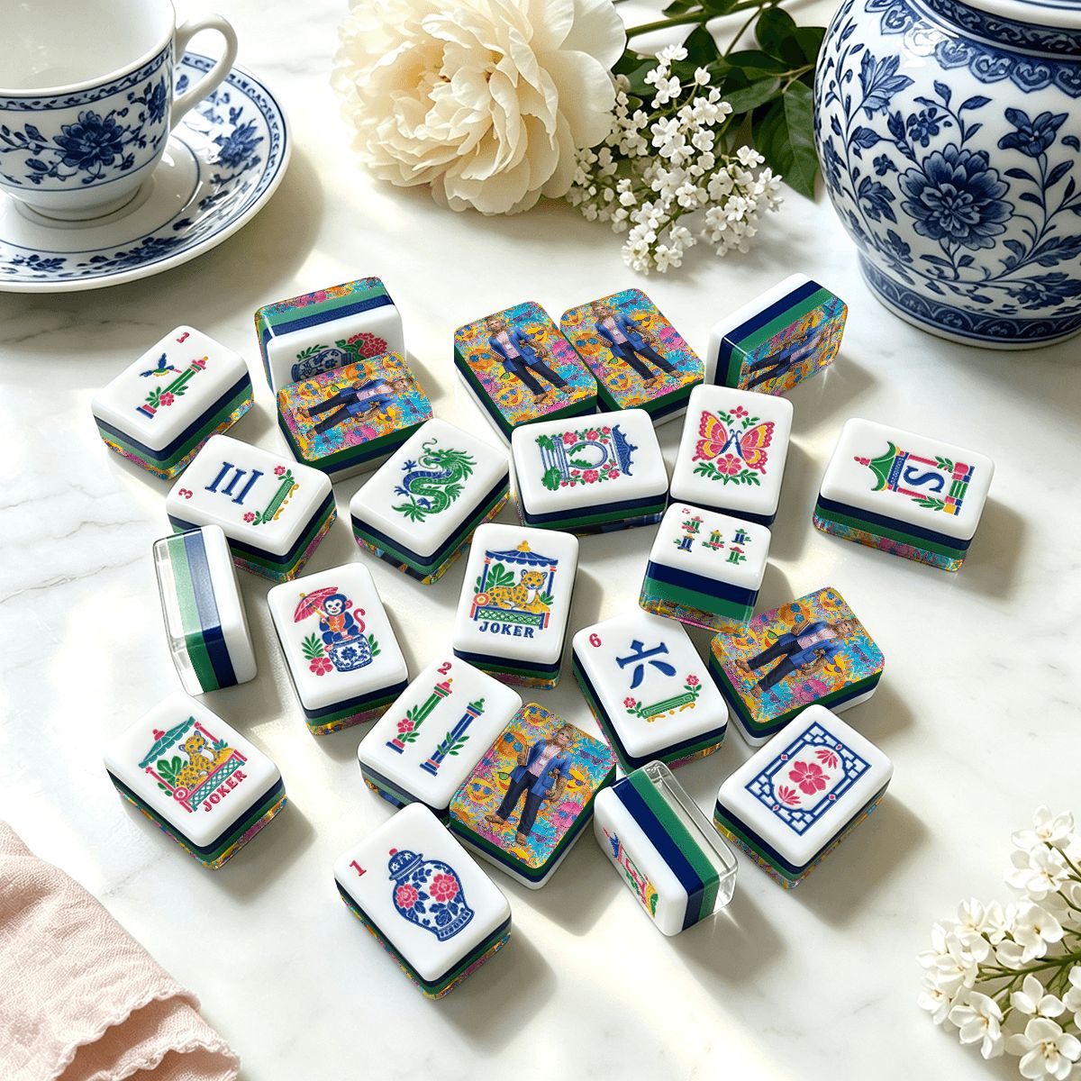 Teacher Sasquatch Chinoiserie Chic American Mahjong Tiles