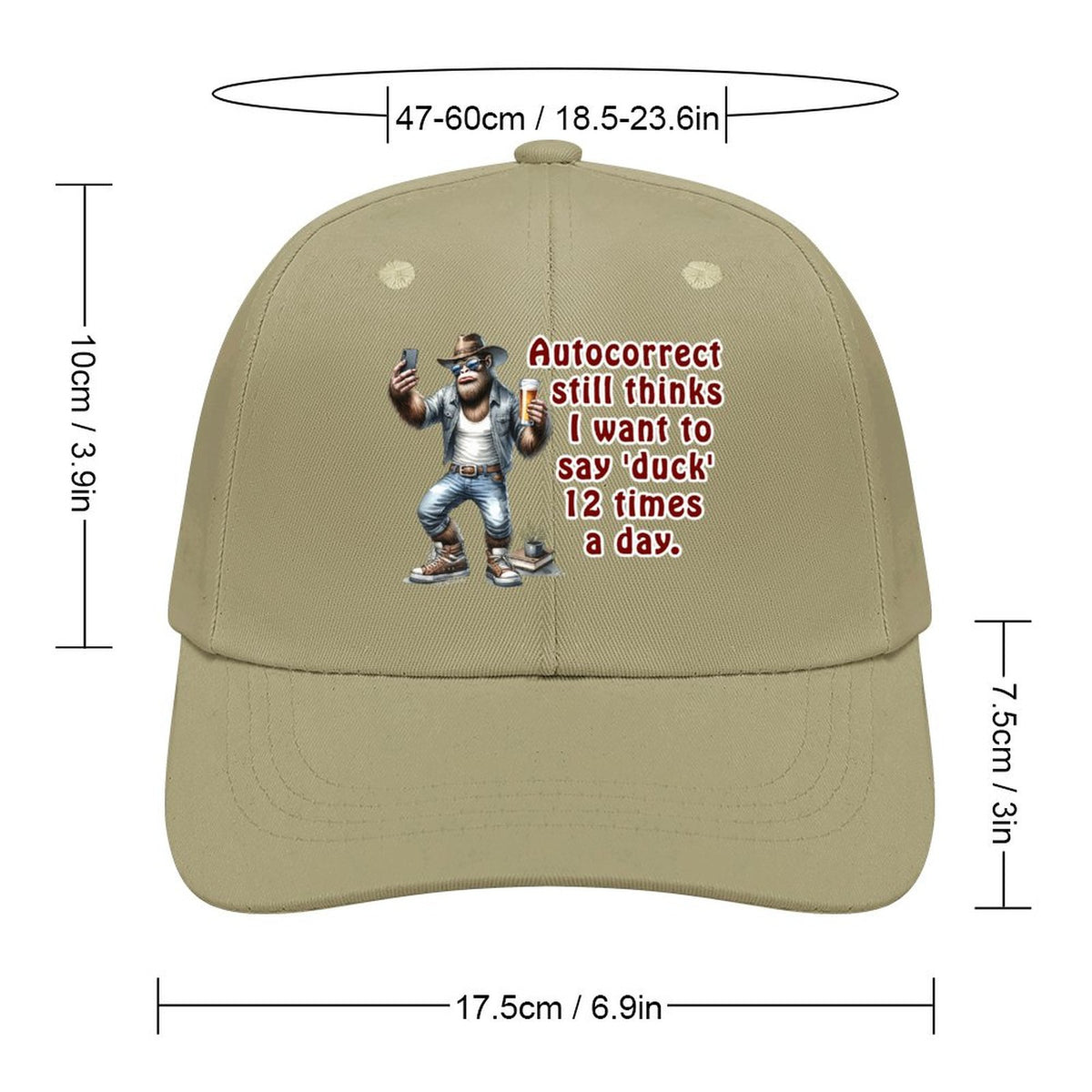 Bigfoot, Sasquatch, "Autocorrect still think..", My Baseball Cap – 8 Colors