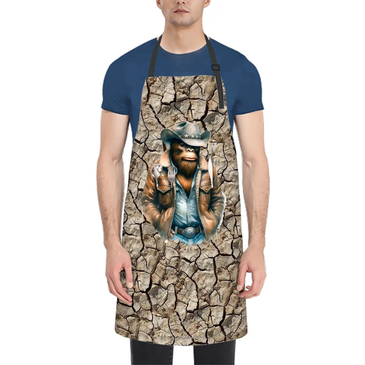 Cowboy Bigfoot, Sasquatch, Waterproof Apron with Pockets